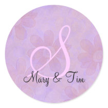 Purple Floral Splendour- Monogram: Stickers
