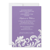 Purple Floral Swirl Wedding Invitation