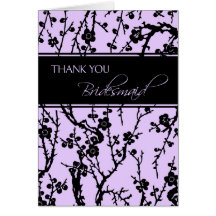 Purple Floral Thank You Bridesmaid Card