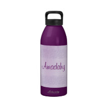 Purple Floral Water Bottle
