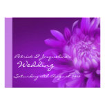 Purple floral wedding invitation