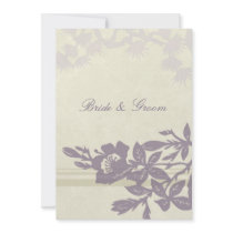 Purple Floral Wedding Invitation Card