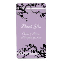 Purple Floral Wedding Labels