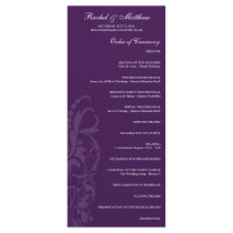 Purple Floral Wedding Program