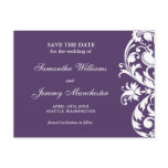 Purple Flourish Swirl Save The Date Announcement