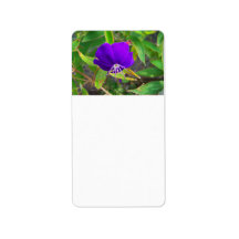 purple flower against green plant design address label