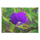 purple flower against green plant design placemat