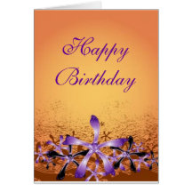 Purple Flower Birthday Card