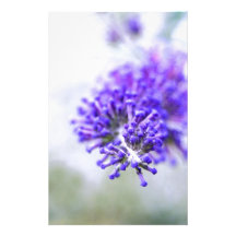purple flower buds personalized stationery