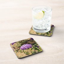 Purple Flower Bunch Drink Coaster