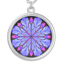Purple flower burst necklace