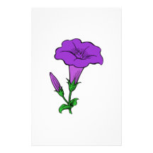 Purple Flower Custom Stationery