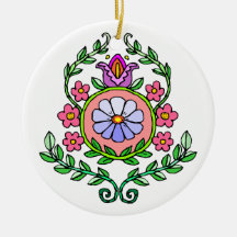 Purple Flower Fantasy Christmas Tree Ornaments