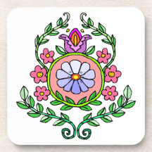 Purple Flower Fantasy Drink Coasters