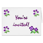 purple flower invitation card
