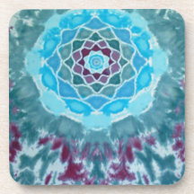 Purple Flower Mandala Tie Dye Coasters