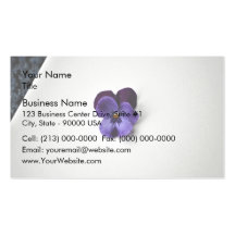 Purple flower on white background business cards