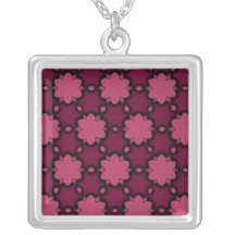 purple flower personalized necklace