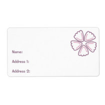 Purple Flower Pink Dots 1 labels