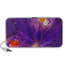 Purple flower power portable speakers