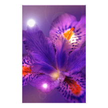 Purple flower power stationery