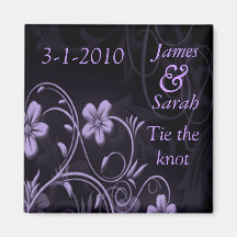Purple flower refrigerator magnets