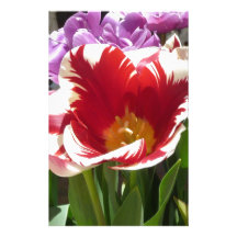 Purple Flower Stationery Paper