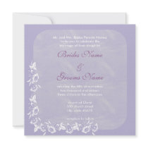 Purple Flower Wave Wedding Invitation