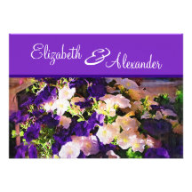 Purple Flower Wedding Invitations