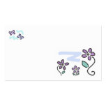 Purple Flowers and Butterflies Business Card