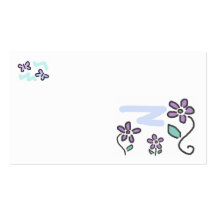 Purple Flowers and Butterflies Business Card