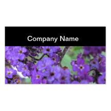 Purple Flowers Company Name Business Card