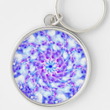 Purple Flowers Mandala Key Chain