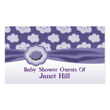 Purple Fluffy Clouds Baby Shower Business Card