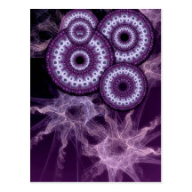 Purple Fractal Fantasy Postcards