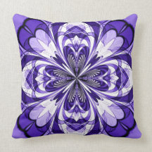Purple Fractal Flower American MoJo Pillow