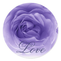PURPLE Frilly Rose - Wedding Envelope Seal Sticker