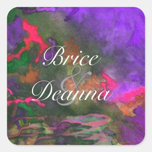 Purple Fusion 2 Wedding Favour Sticker
