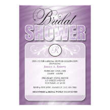 Purple Fusion Zebra Print Bridal Shower Invitation