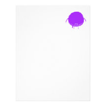 purple  fuzzy duzzle monster letterhead template