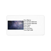 Purple Galaxy with Stars Custom Address Labels