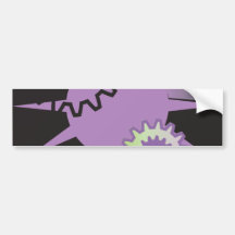 Purple Gears Bumper Stickers