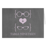 Purple Geeky Glasses Chalkboard Table Number Card