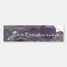 Purple Gems Just Married Bumper Sticker