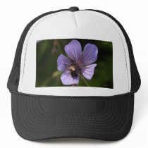 Purple Geranium With Bee Trucker Hat