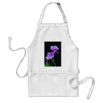 Purple Geraniums on Black Apron