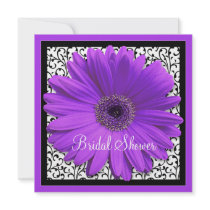 Purple Gerbera Daisy Bridal Shower Invitation