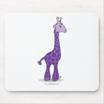 Purple giraffe mouse pad