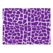Purple giraffe pattern mosaic post card