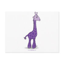 Purple giraffe postcard
